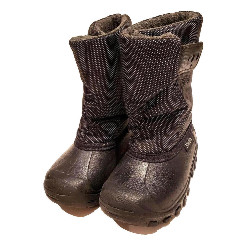 Unisex Toddler TUNDRA Winter Boots Black Size 6 Pre Owned